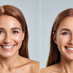 **

A woman smiling and looking confidently at the camera after an RF lifting treatment. Her skin appears visibly tighter, brighter, and more youthful. Focus on showcasing the positive results of the procedure.

**