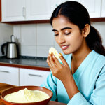 피부과 홈케어 루틴 - Natural Cleansing**

"A young woman with clear, glowing skin, applying a paste of besan (gram flour)...