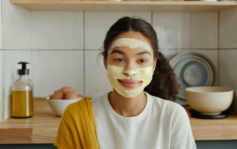 색소침착 제거 방법 - **Prompt:** A serene and radiant young woman (20s-30s), fully clothed in a comfortable, light-colore...