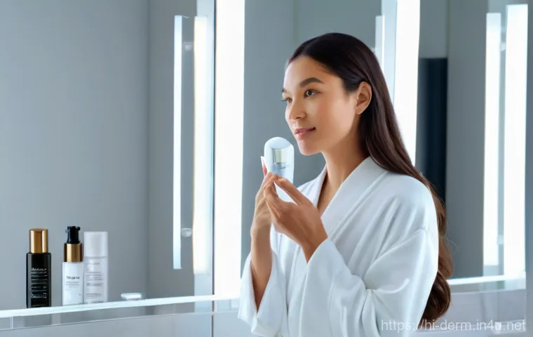 피부과 시술 유지 기간 - **Prompt:** A radiant woman in her early 30s, with a healthy, glowing complexion, standing in a brig...