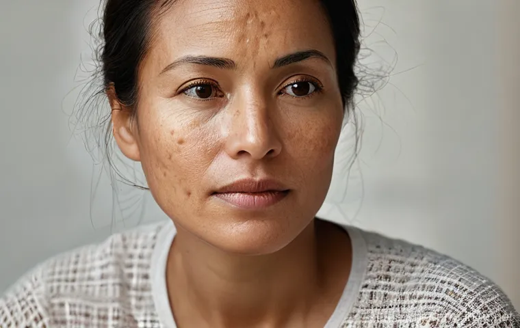 기미와 주근깨 차이 - **Prompt for Melasma Awareness:**
    "A candid, well-lit portrait of a woman in her late 30s to ear...