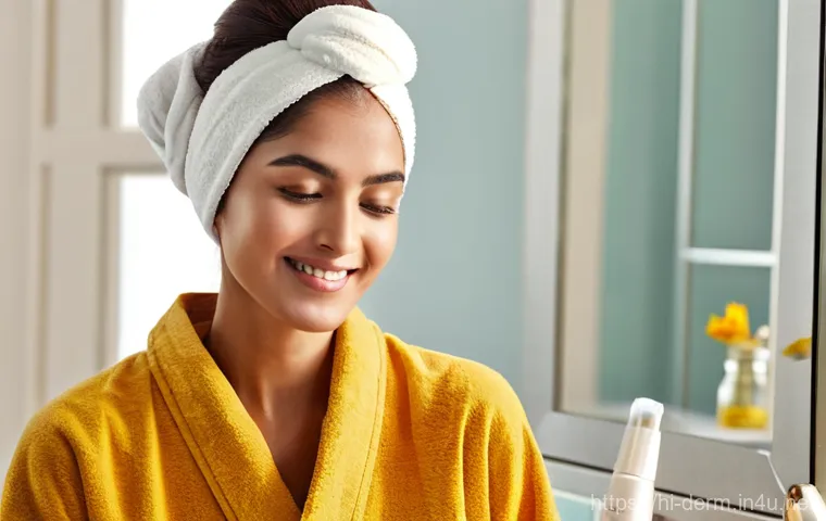 피부 색소침착 완화 - **Prompt for Image 1 (Natural Skincare Focus):**
    "A serene and elegant South Asian woman in her ...