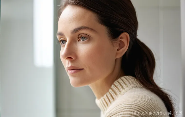 필러와 보톡스 차이점 - **Prompt for Reflecting on Aging Skin:**
    "A close-up, high-resolution photorealistic portrait of...