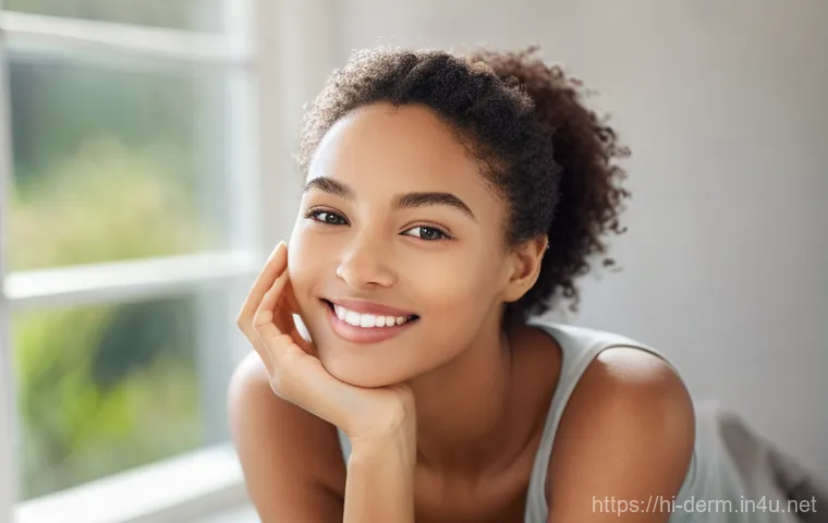 모공 레이저 시술 효과 - **Image Prompt: Post-Treatment Radiance and Confidence**
    "A young adult woman, in her mid-20s, w...