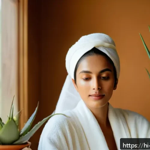 Home 30 피부건조증 원인과 치료 - A serene and natural skincare scene featuring a woman of South Asian descent with smooth, hydrated s...